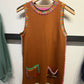 Queen Rainbow Rhinestone Trim Dress- Brown