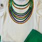 Mardi Gras Bead Shirt- White