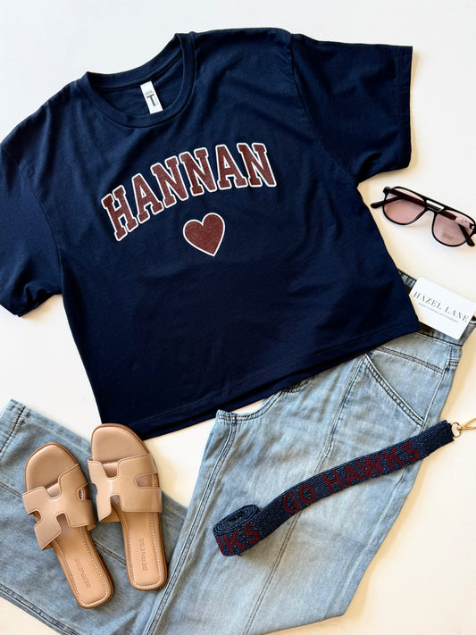 Hannan Heart Top- Navy