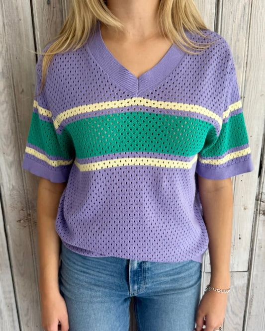 MG Pastel Jersey Top- Purple