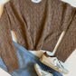 Wisteria Cable Sweater- Taupe