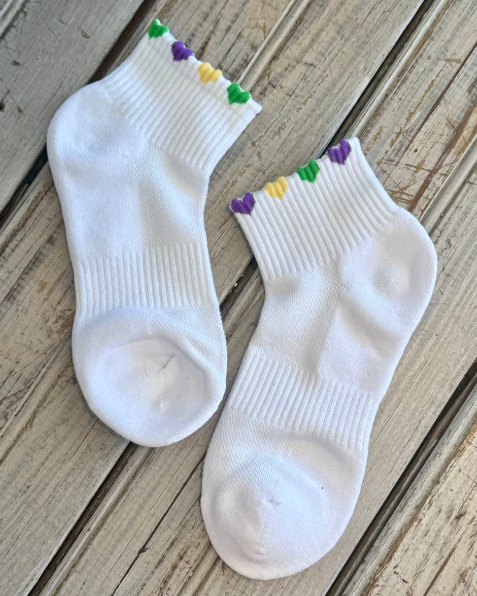 Mardi Hearts Ankle Sock
