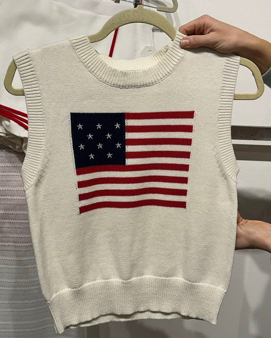 American Flag Sweater Tank