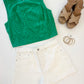 Violet Tank- Green Eyelet