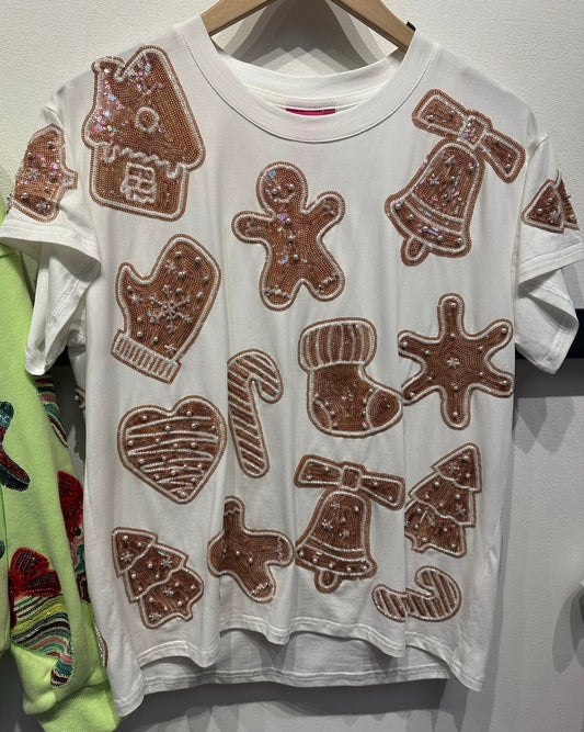 Frosted Christmas Cookie Tee- White