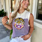 Queen LSU Mascot Striped Knit Tank