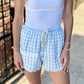 Starlet Gingham Shorts- Sky Blue