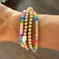 4 Row Pearl Bead Bracelet- Pink