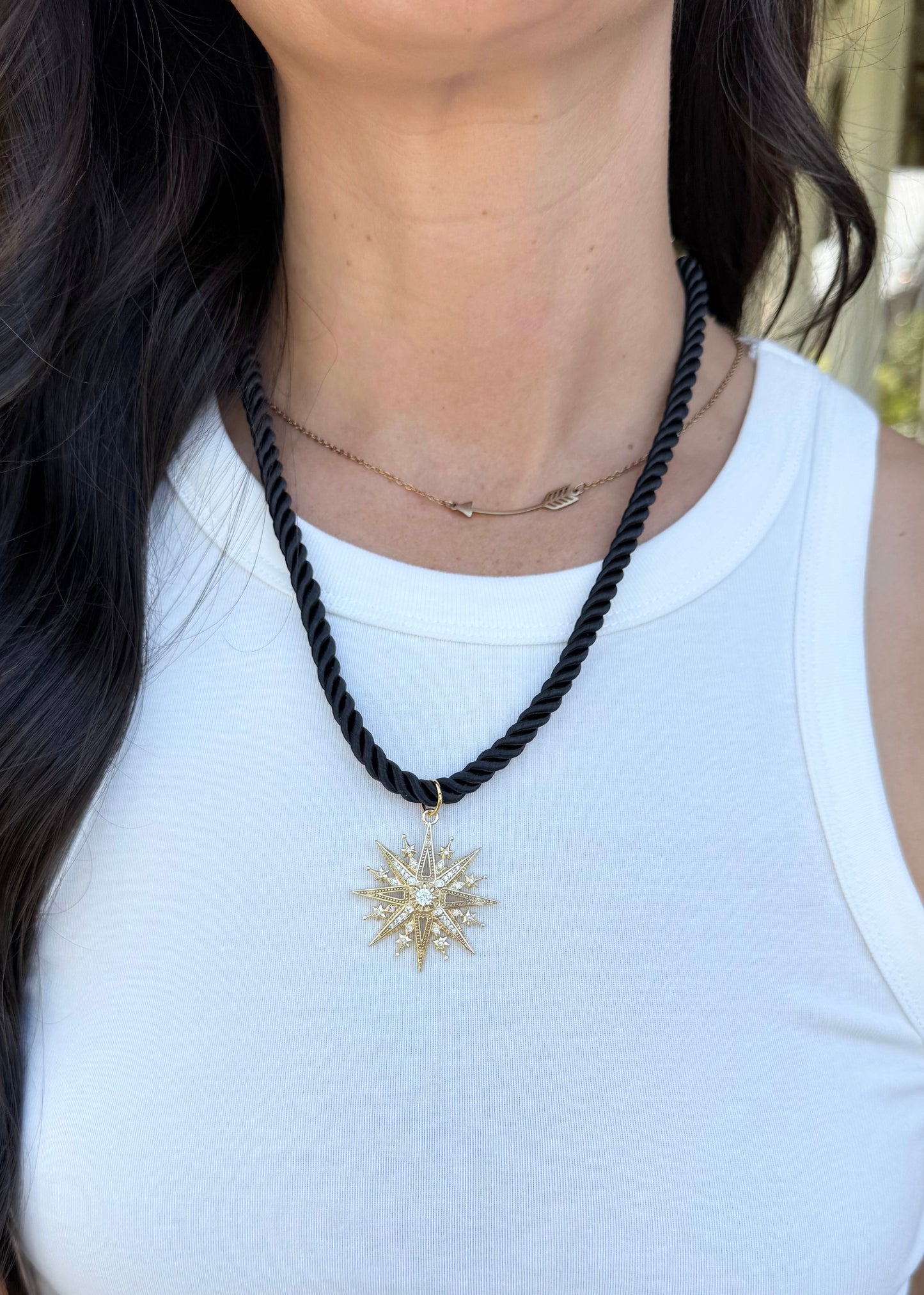 Cord Necklace- Black/Star