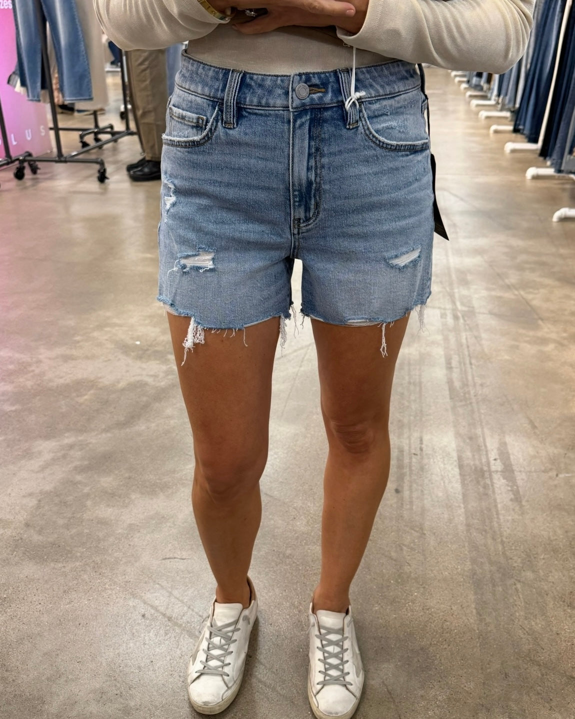 Rebecca (Love on Top) Distressed HR Shorts