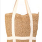 St. Lucia Straw Hat Holder Tote Bag- Taupe