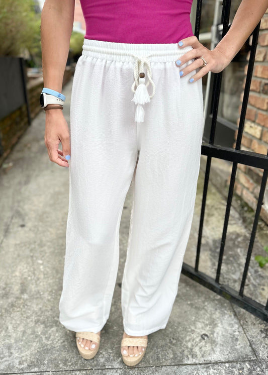 Mac Linen Pants- White