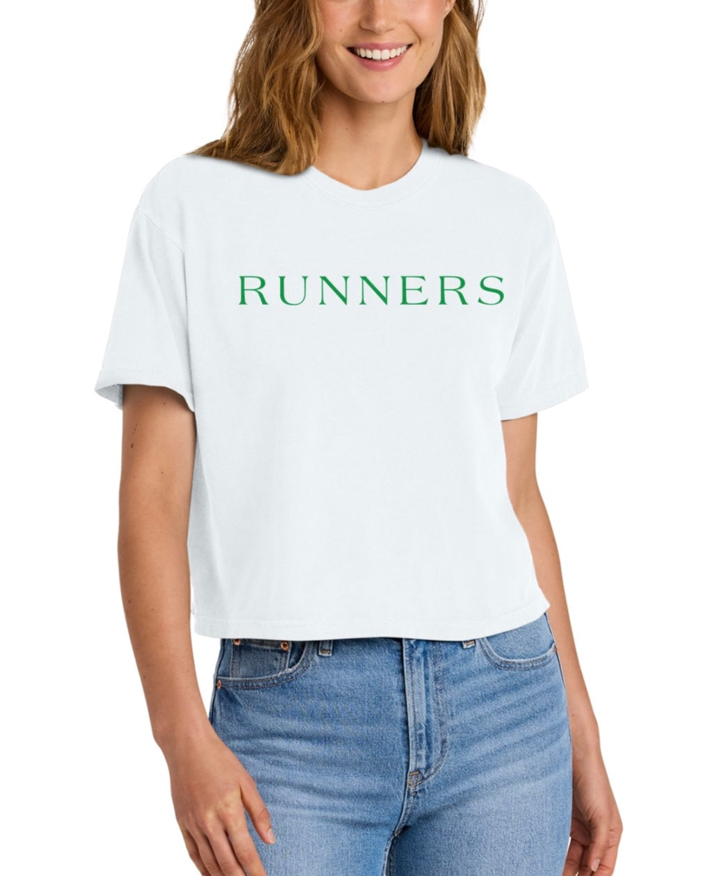 Runners Wait Boxy SPS Runners Boxy Tee- White – Hazel Lane Boutique