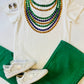 Mardi Gras Bead Shirt- White