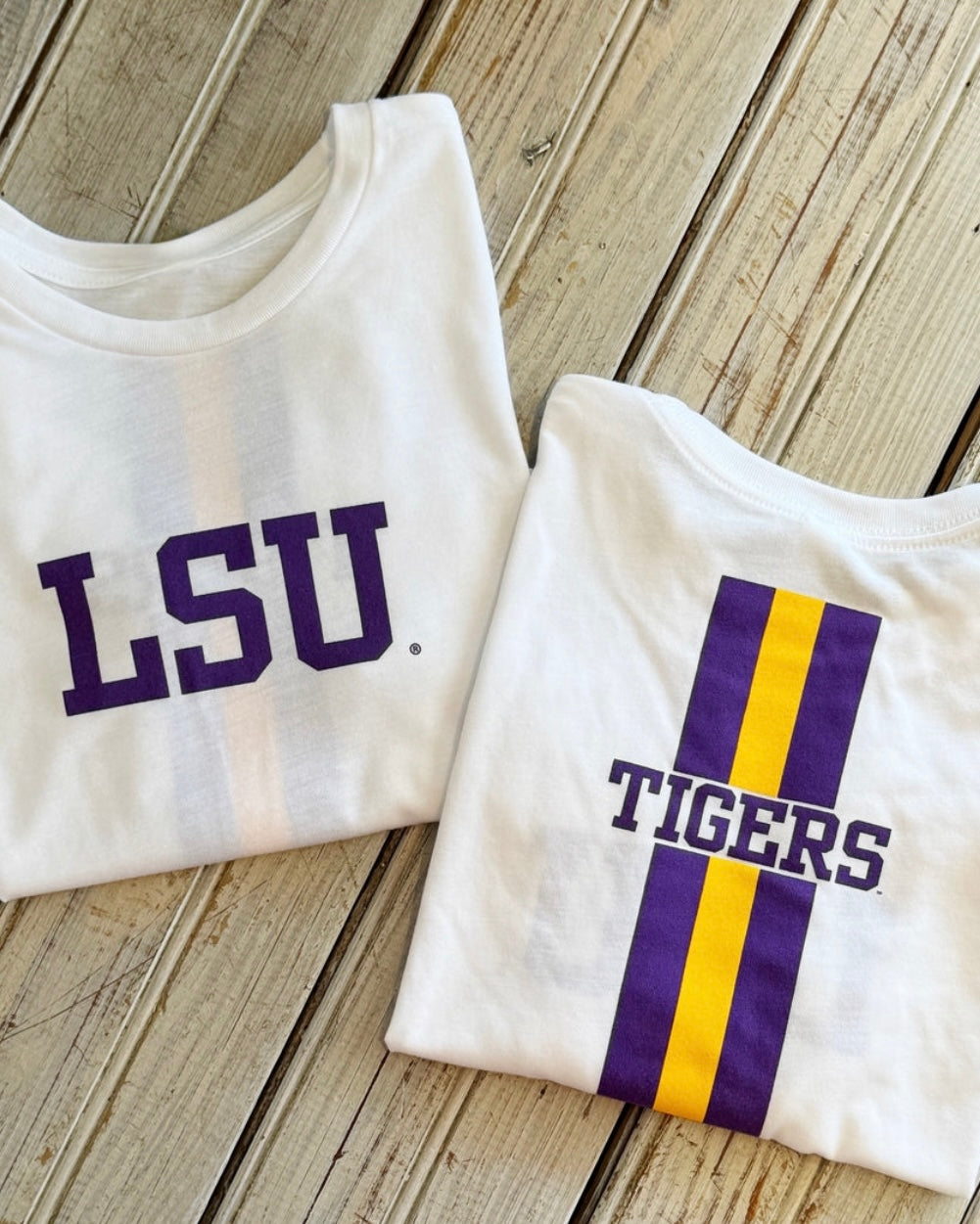 LSU Crop Tee- White