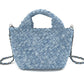 Harper Mini Woven Clutch- Denim