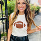 Fritz Football Sweater Tank- Ivory