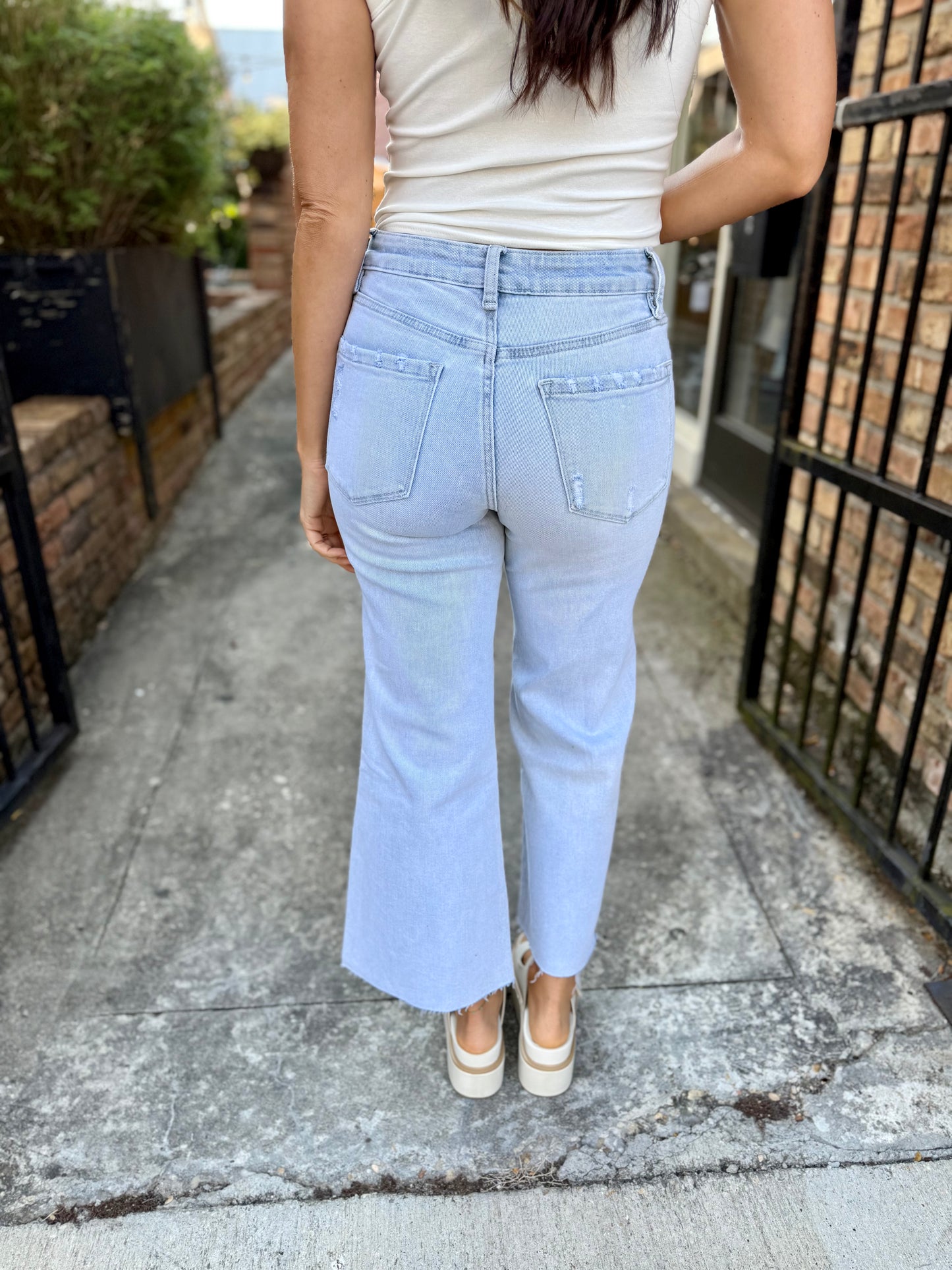 Olivia (Advantages) HR Wide Leg Denim- Lt. Blue