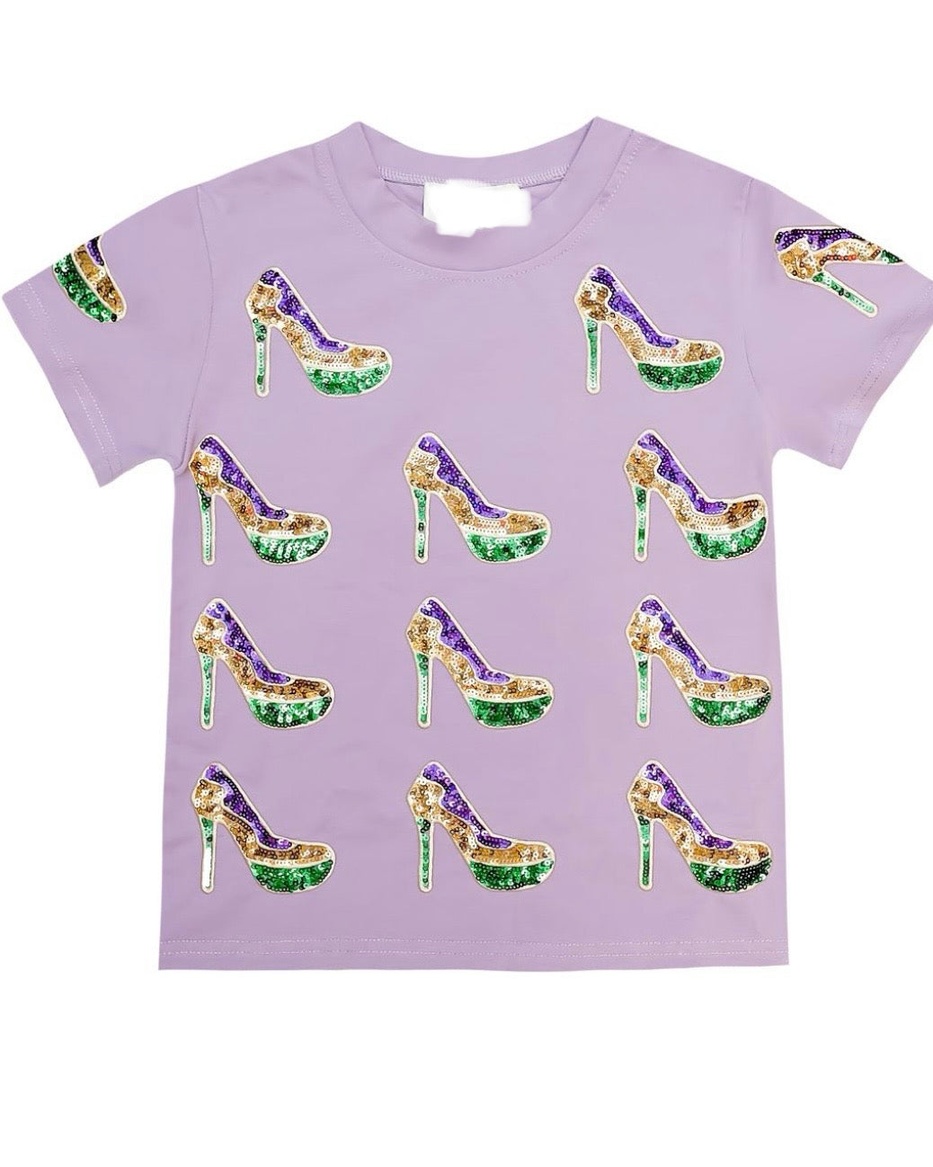 Heels Sequin Tee- Lavender