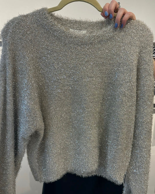 Z Supply Tinsel Town Sweater- Silver