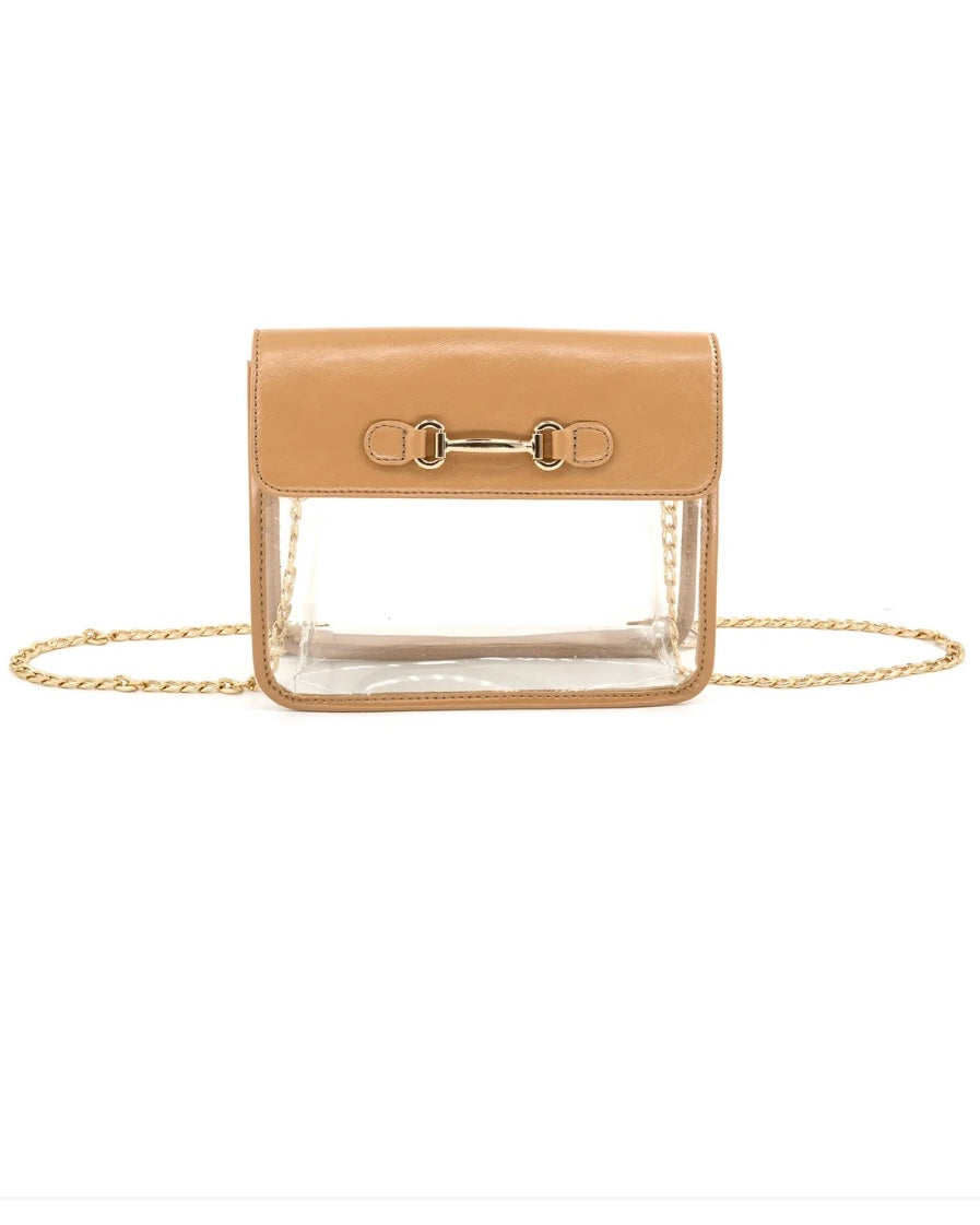 Travis Clear Stadium Bag- Beige