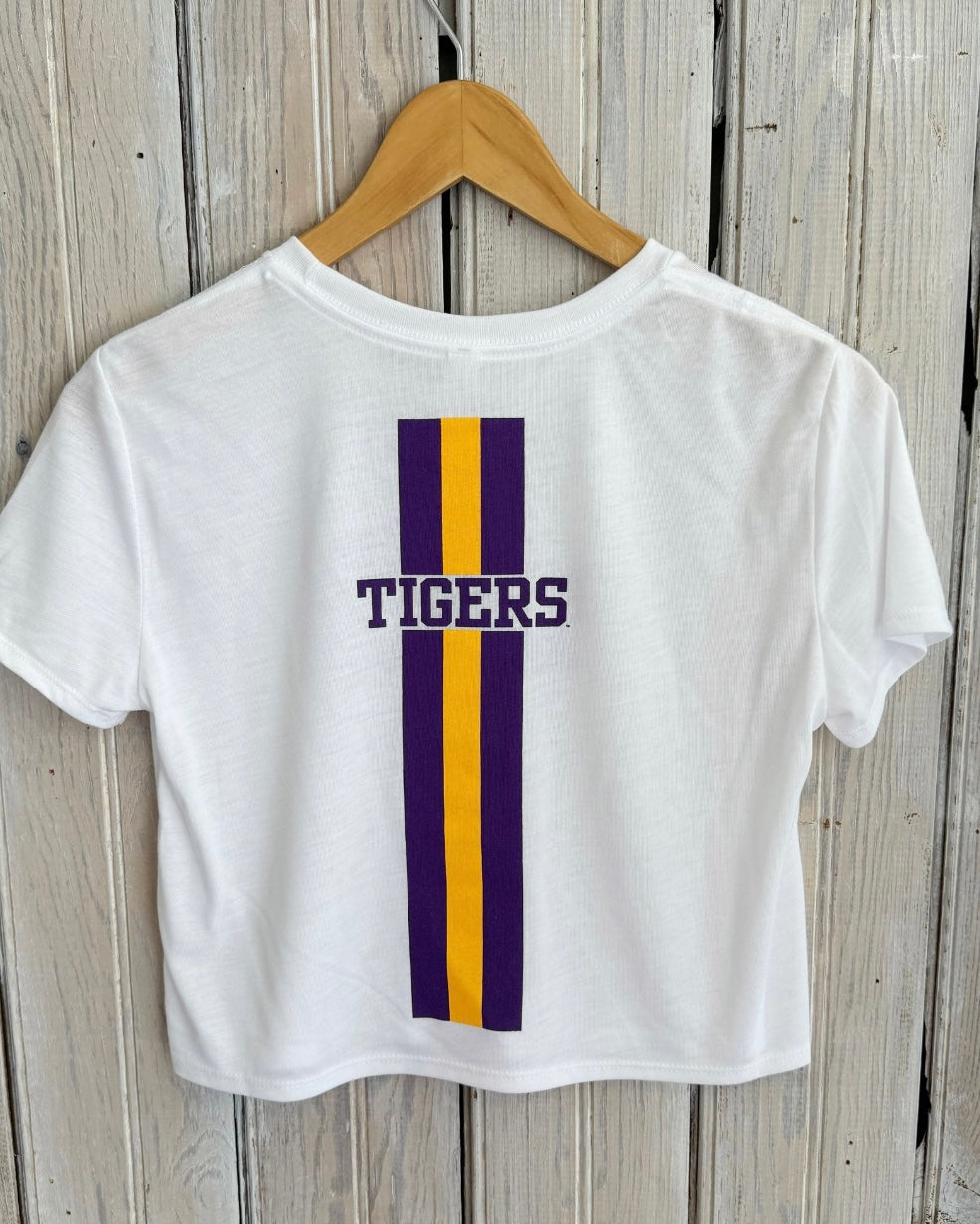 LSU Crop Tee- White