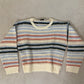 Pattern Cropped Sweater- Cream Multi
