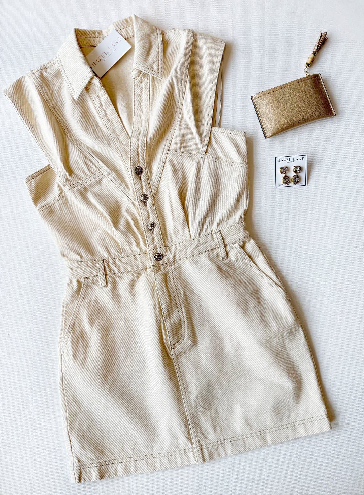Felicite Denim Dress-Natural