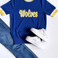 Wolves Varsity Sweater Top- Blue