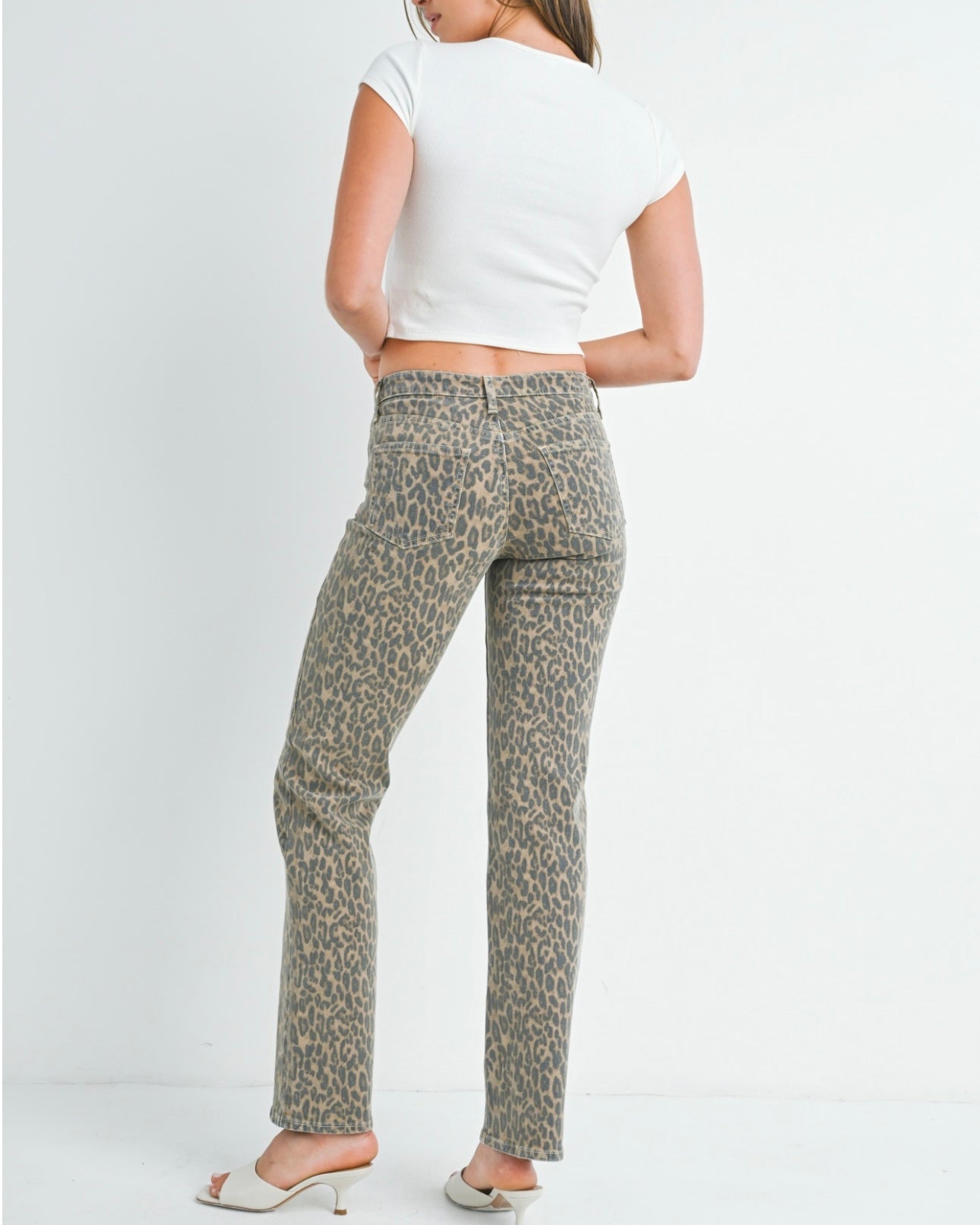 Leopard HR Straight Leg Denim