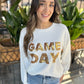 Wagner Game Day Sweater Top- White/Gold