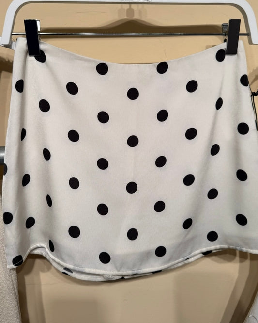 Polka Dot Mini Skort- Off White