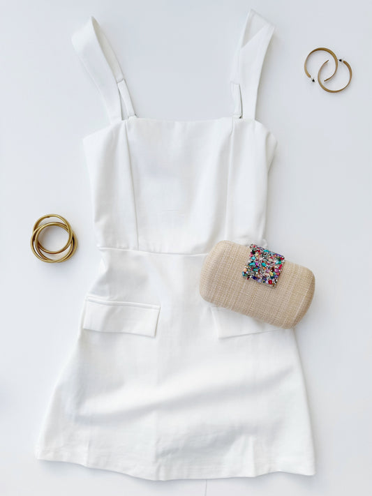 Well Romper- White Ponte