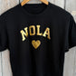NOLA Heart Crop Tee- Black