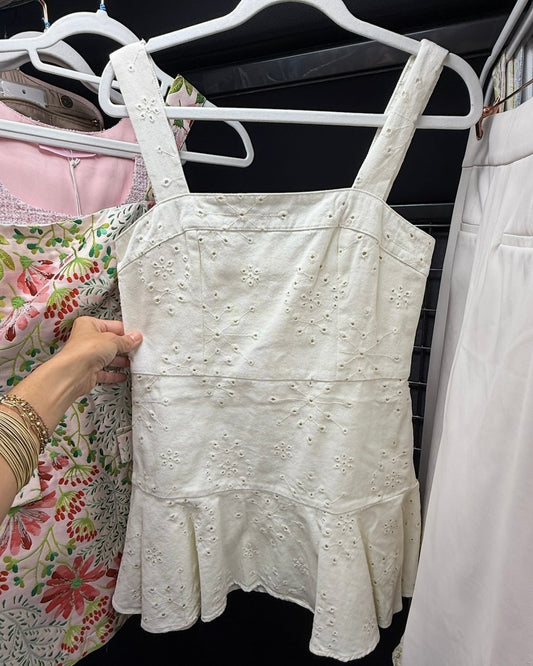 Emily Mini Dress- Ivory Eyelet