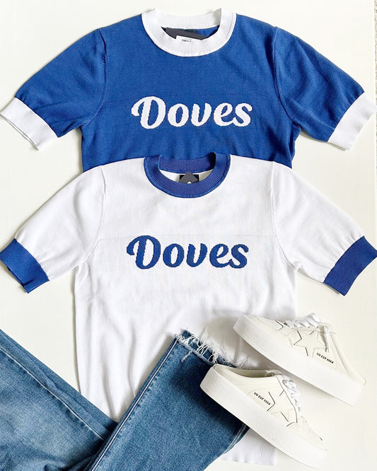 Doves Varsity Sweater Top- Blue