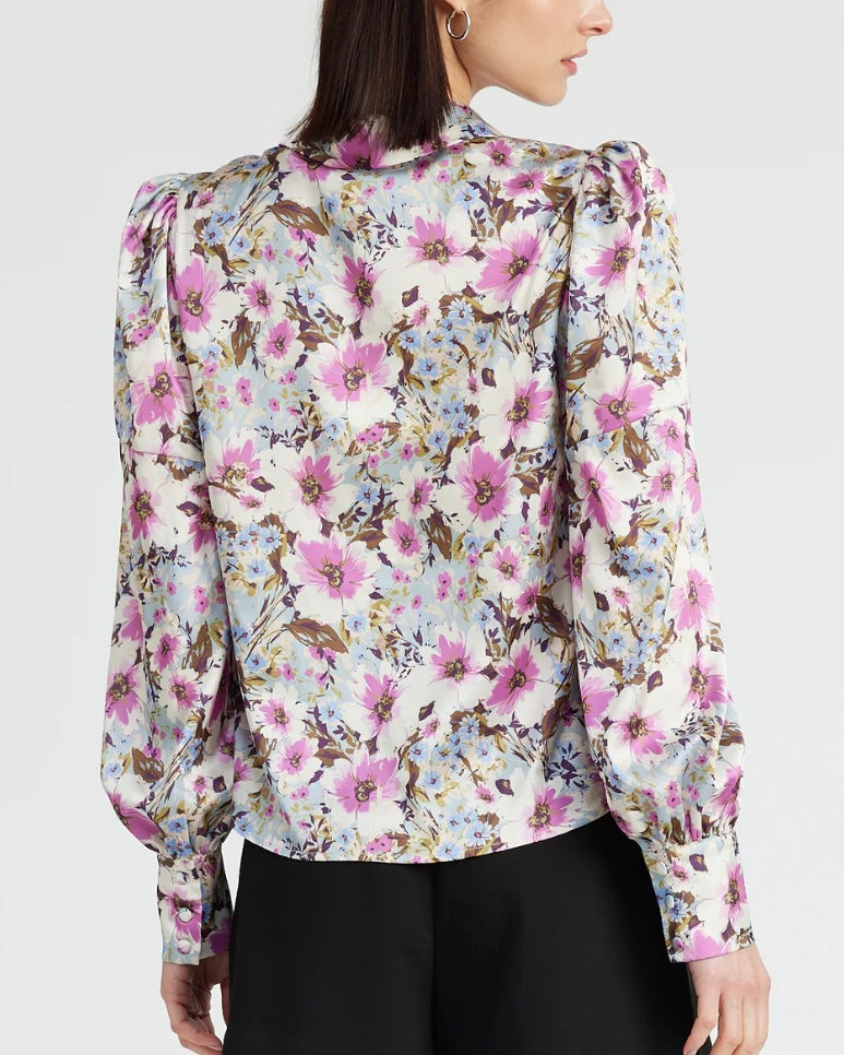 Rowan Floral Top- Grey Multi