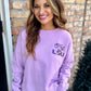 LSU Sequin Boxy Sweatshirt- Lavender