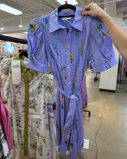 Garden Party Floral Dress- Periwinkle