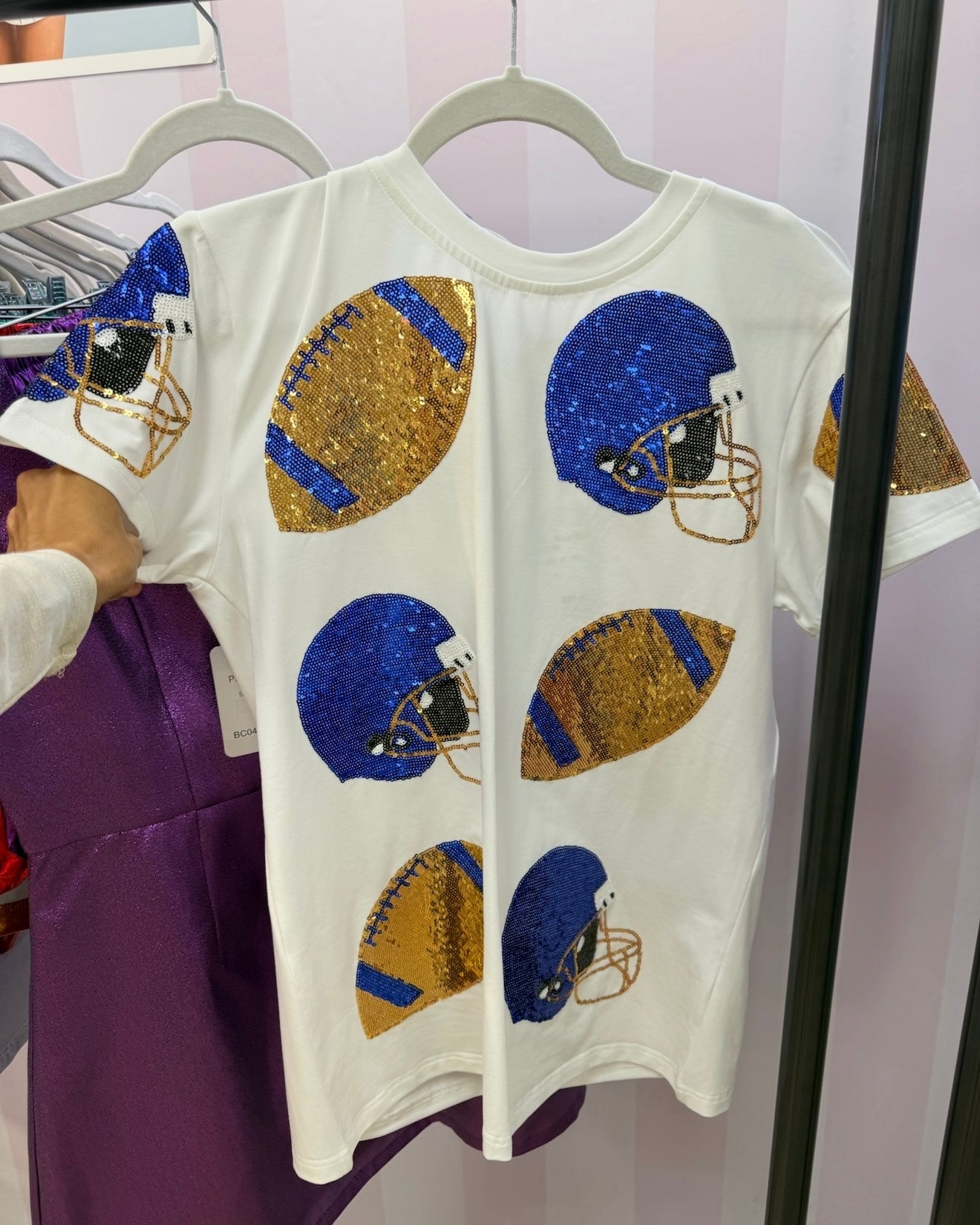 Football Fever Tee- Royal & Gold