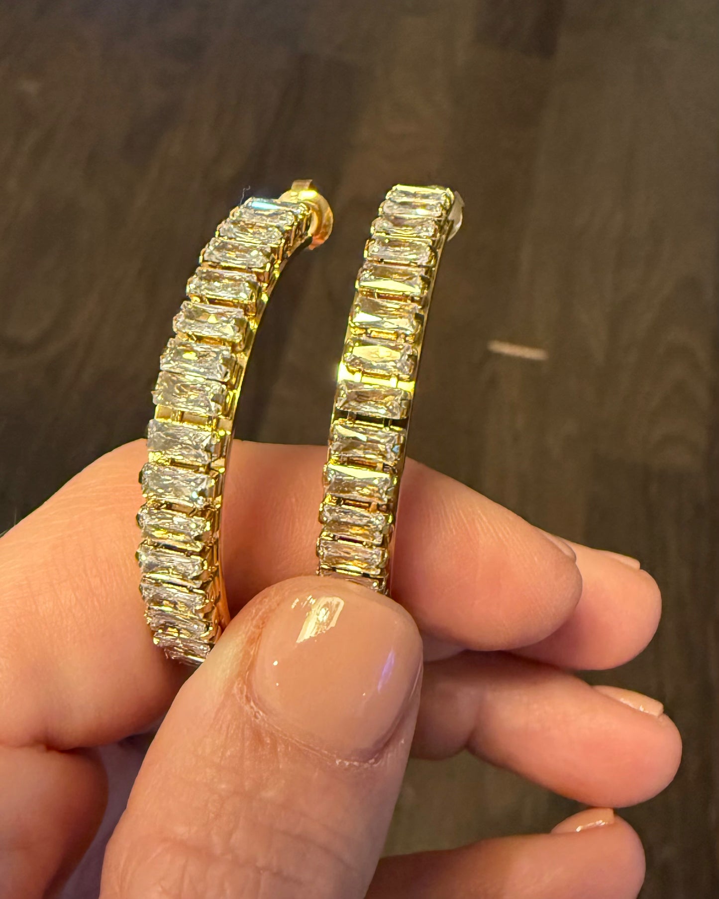 Chandler Stone Hoop Earrings