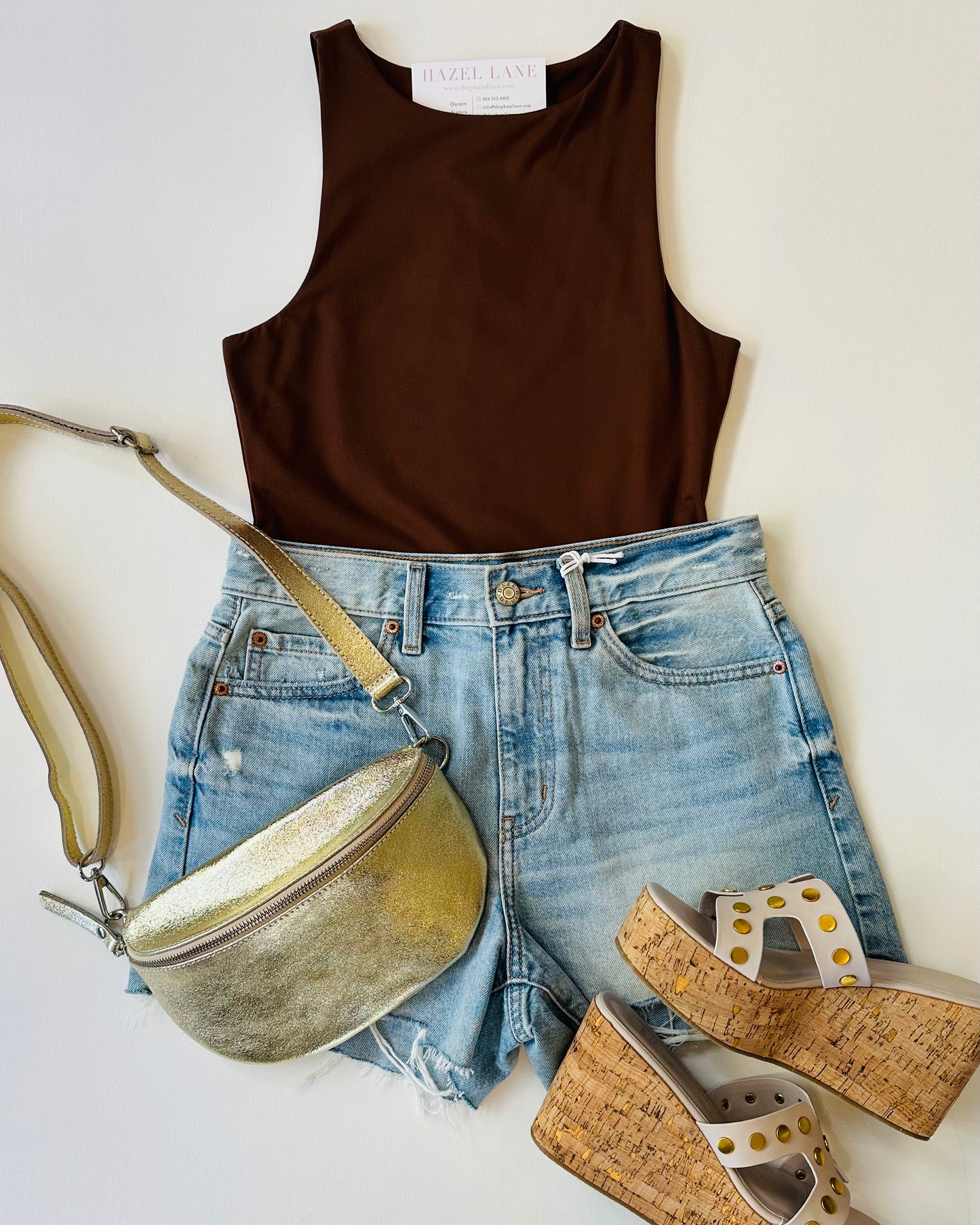 Nico Solid Bodysuit- Chestnut