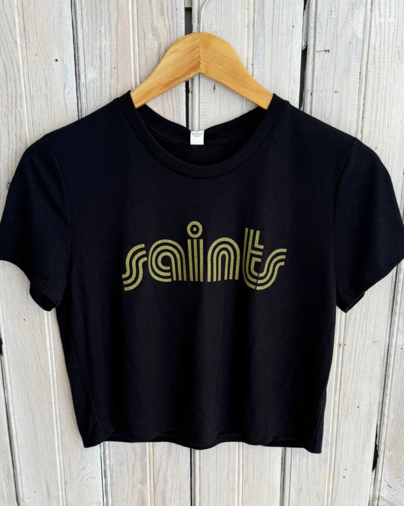 Saints Crop Tee- Black