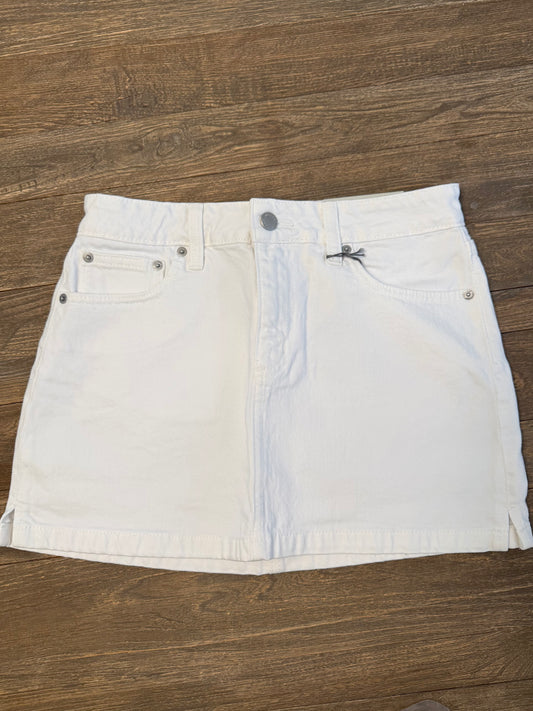 Meaux Denim Mini Skirt- White
