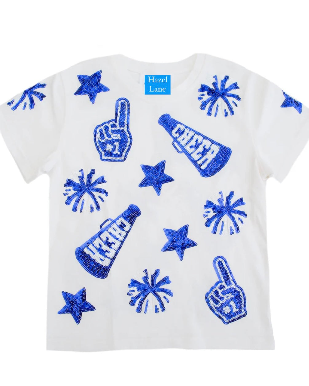 Cheer Top- Blue/White