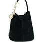 Danny Suede Shoulder Bag- Black