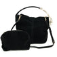 Danny Suede Shoulder Bag- Black