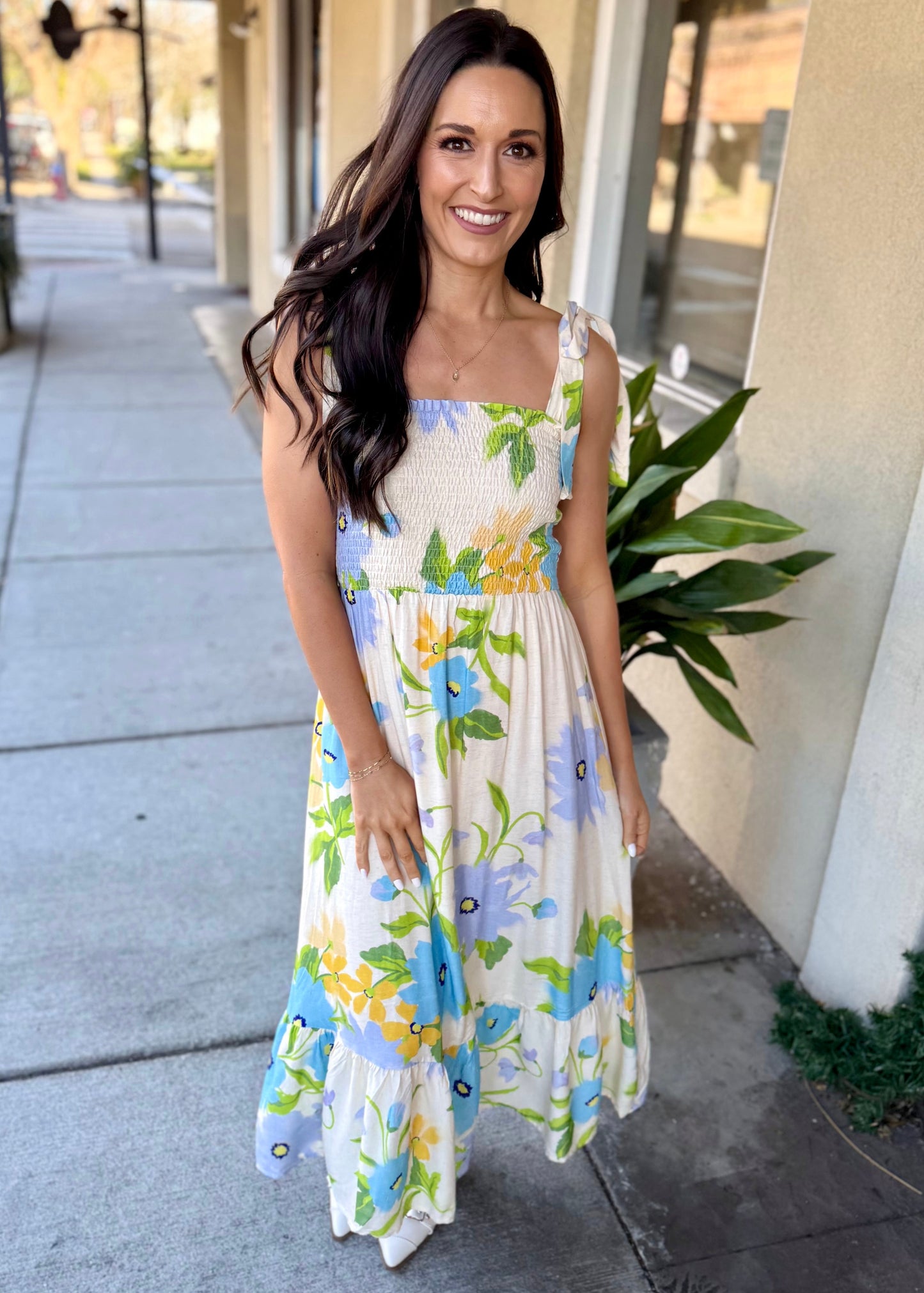 Fresh Cut Maxi Dress- Cream