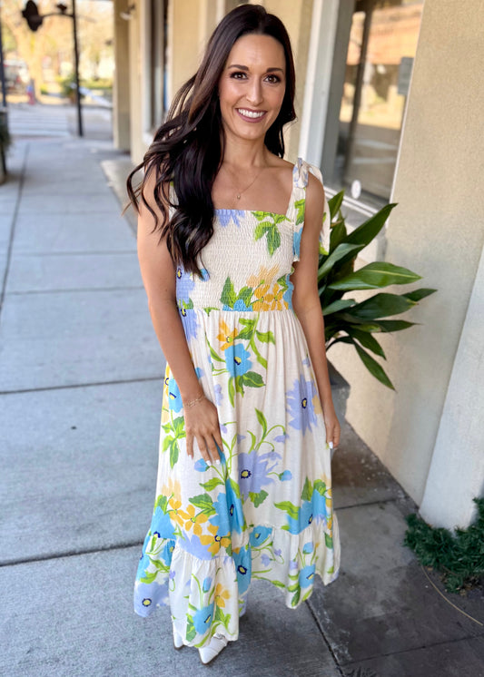 Fresh Cut Maxi Dress- Cream