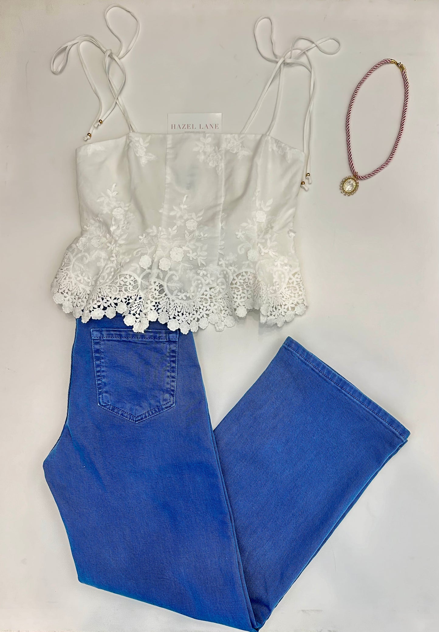 Alice Eyelet Top- White